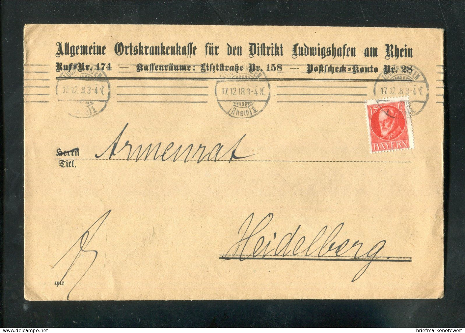 "BAYERN/DEUTSCHES REICH" 1918 Ff., Partie Mit 4 Int. Briefen (B0143) - Collections