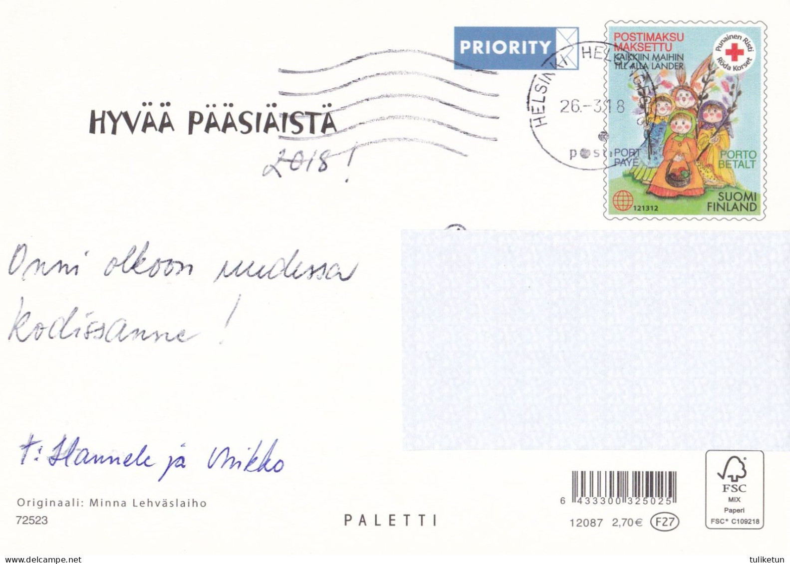 Postal Stationery - Easter Witch & Black Cat - Washing Day - Red Cross 2018 - Suomi Finland - Postage Paid - Interi Postali