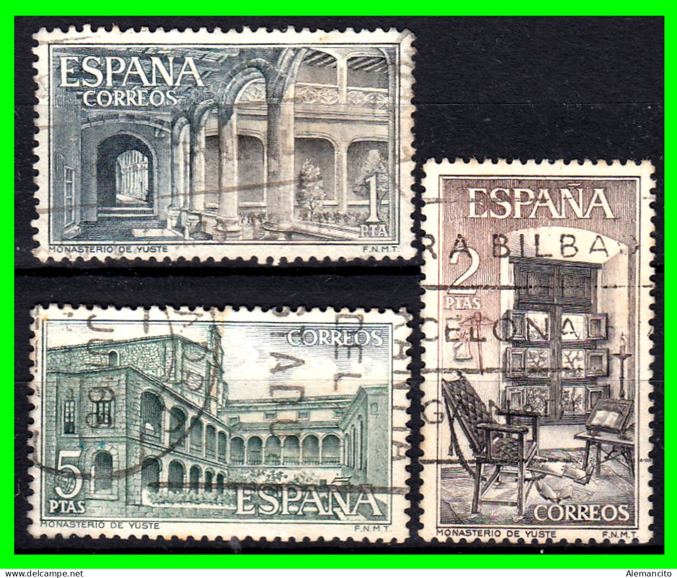 ESPAÑA SELLOS AÑO 1965 - MONASTERIO YUSTE - SERIE - Oblitérés