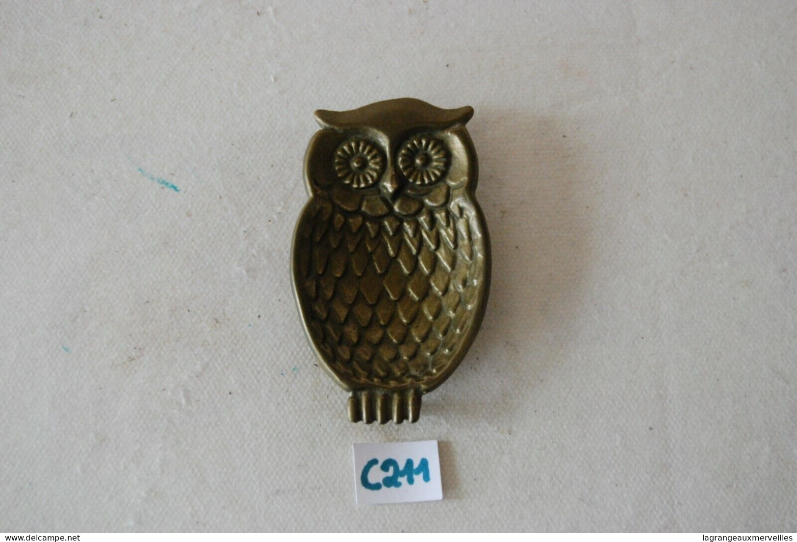 C211 Cendrier En Bronze - 1 Personne - Hibou - Bronces