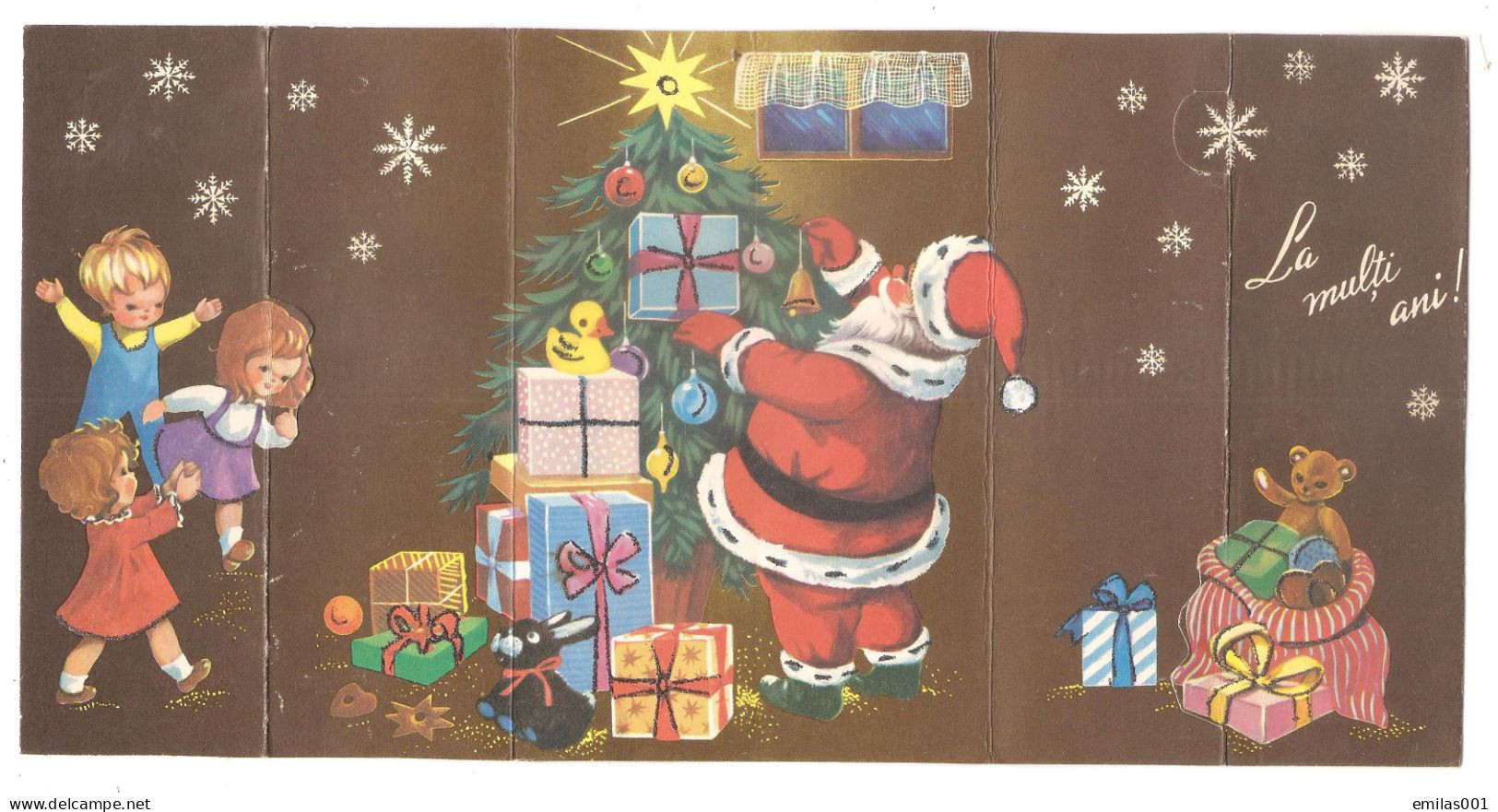 NONNE ANNEE , Père Noël Et Sapin Avec Beaucoup Cadeaux - Nouvel An