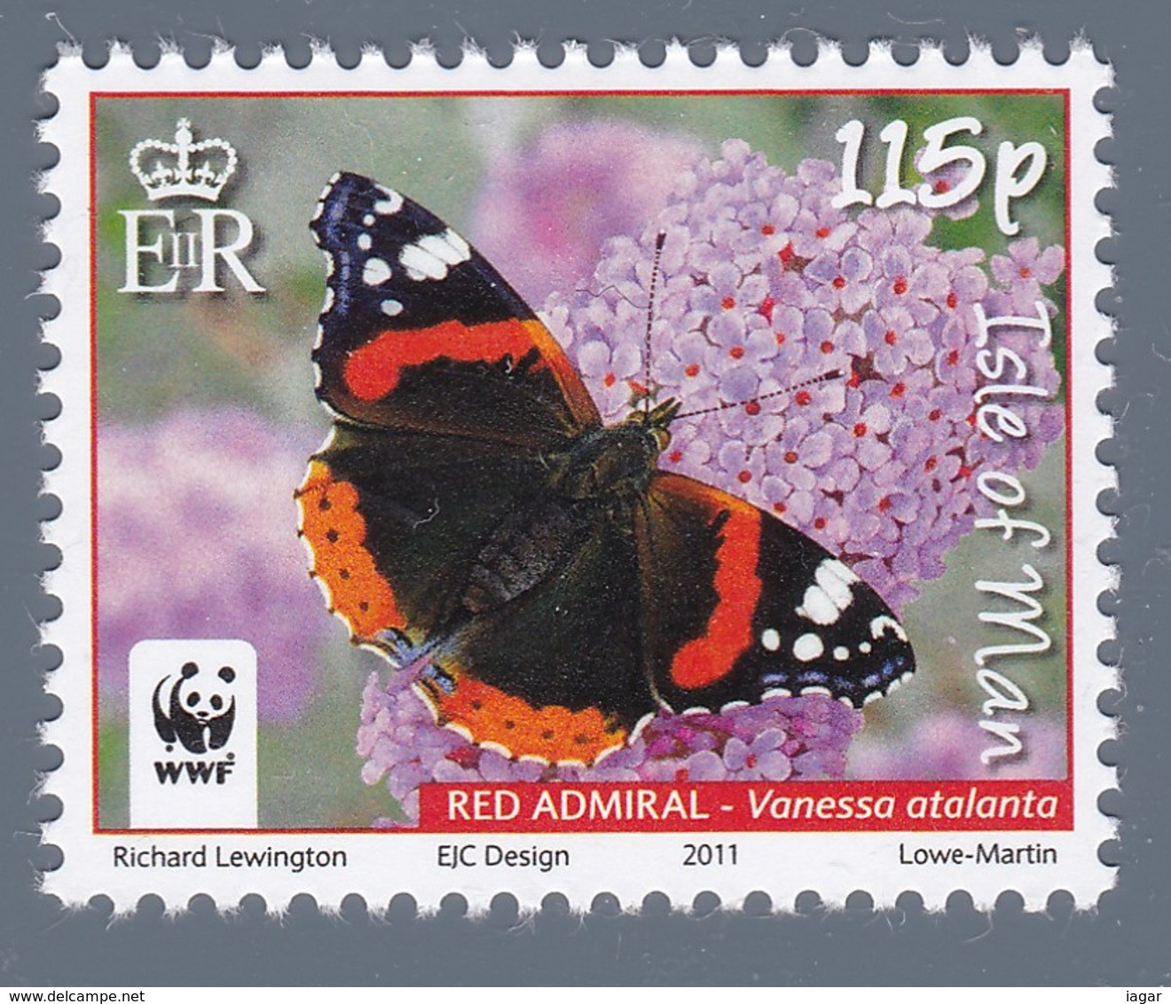 THEMATIC FAUNA:   2011 BUTTERFLIES WWF   8v     -    ISLE OF MAN