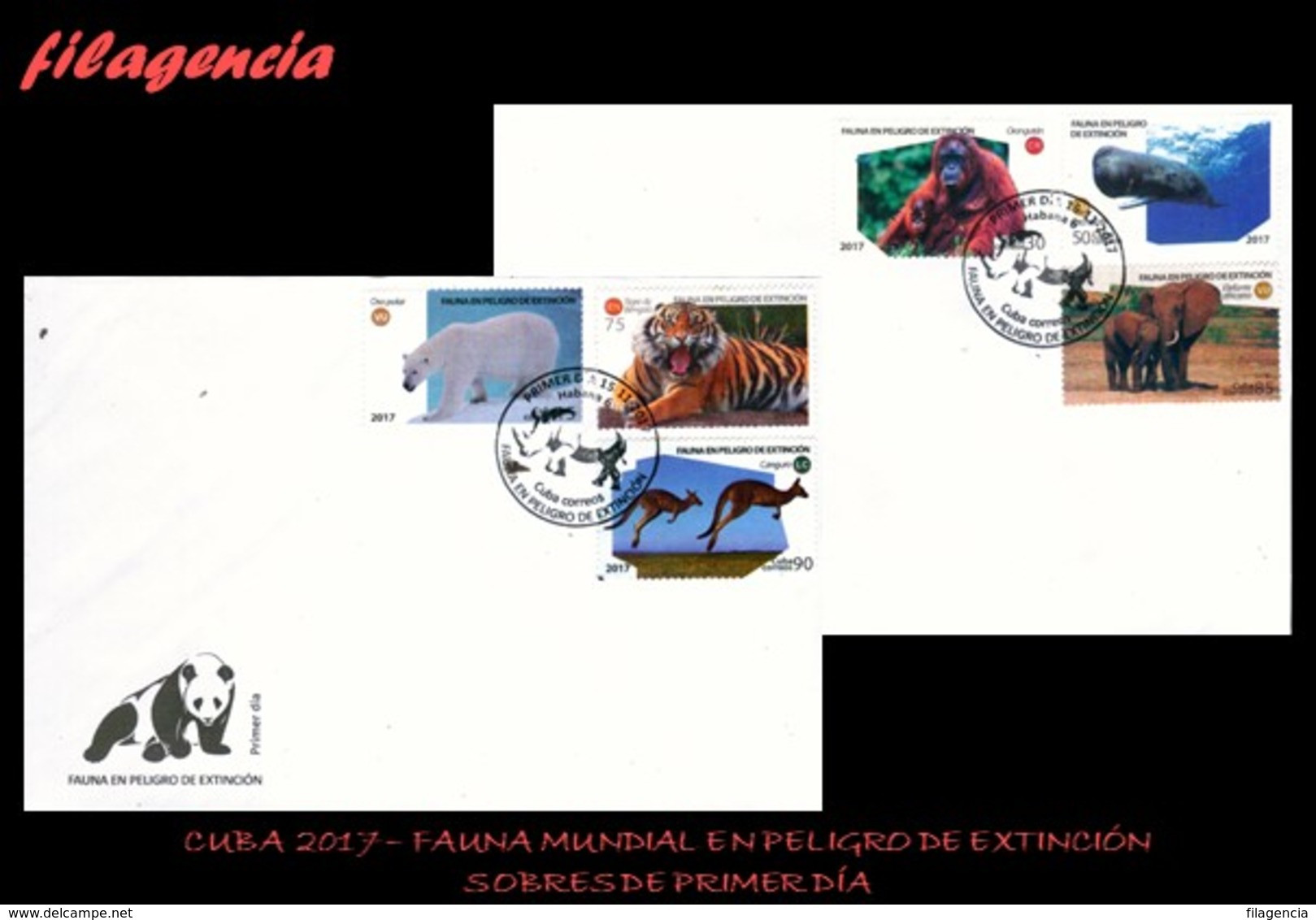 AMERICA. CUBA SPD-FDC. 2017 FAUNA EN PELIGRO DE EXTINCIÓN - FDC