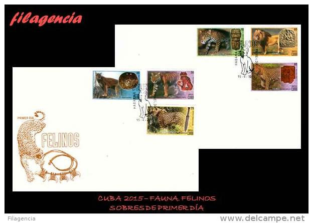 AMERICA. CUBA SPD-FDC. 2015 FAUNA. FELINOS - FDC