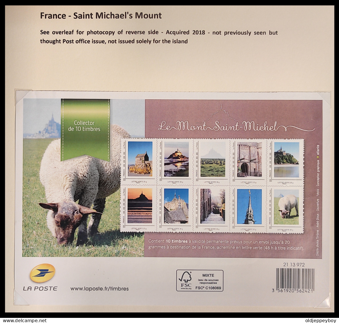 France-Collector MTAM 225 -2013- "Le Mont Saint Michel" Neuf Scellé - Autoadhesif - Autocollant Page Explicative - Collectors