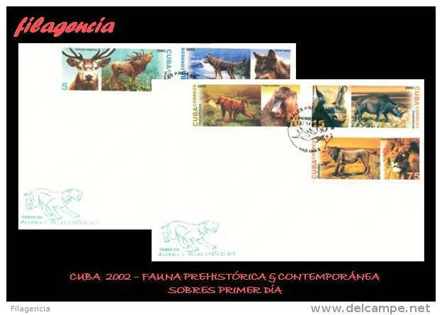 AMERICA. CUBA SPD-FDC. 2002 FAUNA PREHISTÓRICA & CONTEMPORÁNEA - FDC