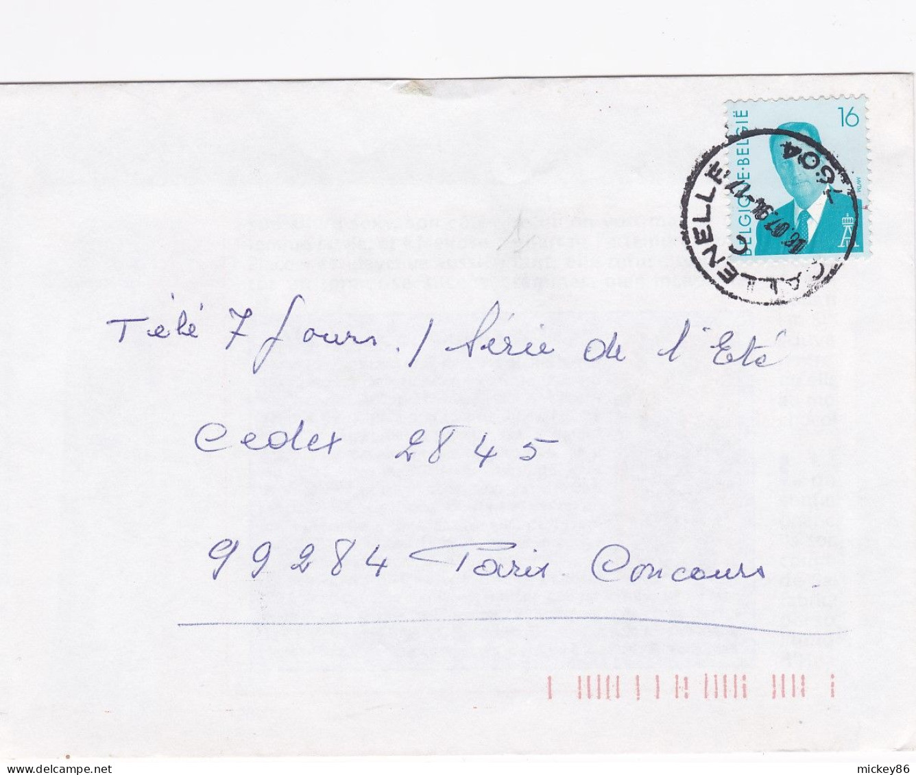 Belgique -1994--Lettre De CALLENELLE  Pour PARIS-75 (France)..timbre...cachet - Storia Postale