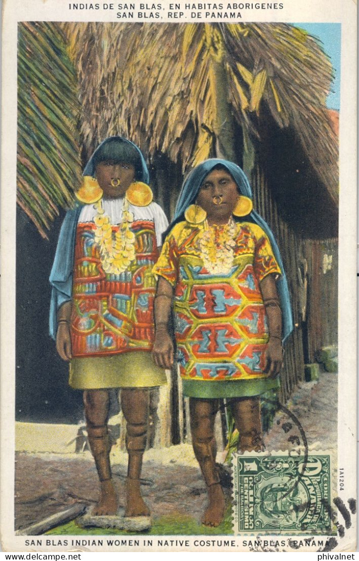 T.P. CIRCULADA , SAN BLAS INDIAN WOMEN IN NATIVE COSTUME . - Zona Del Canal