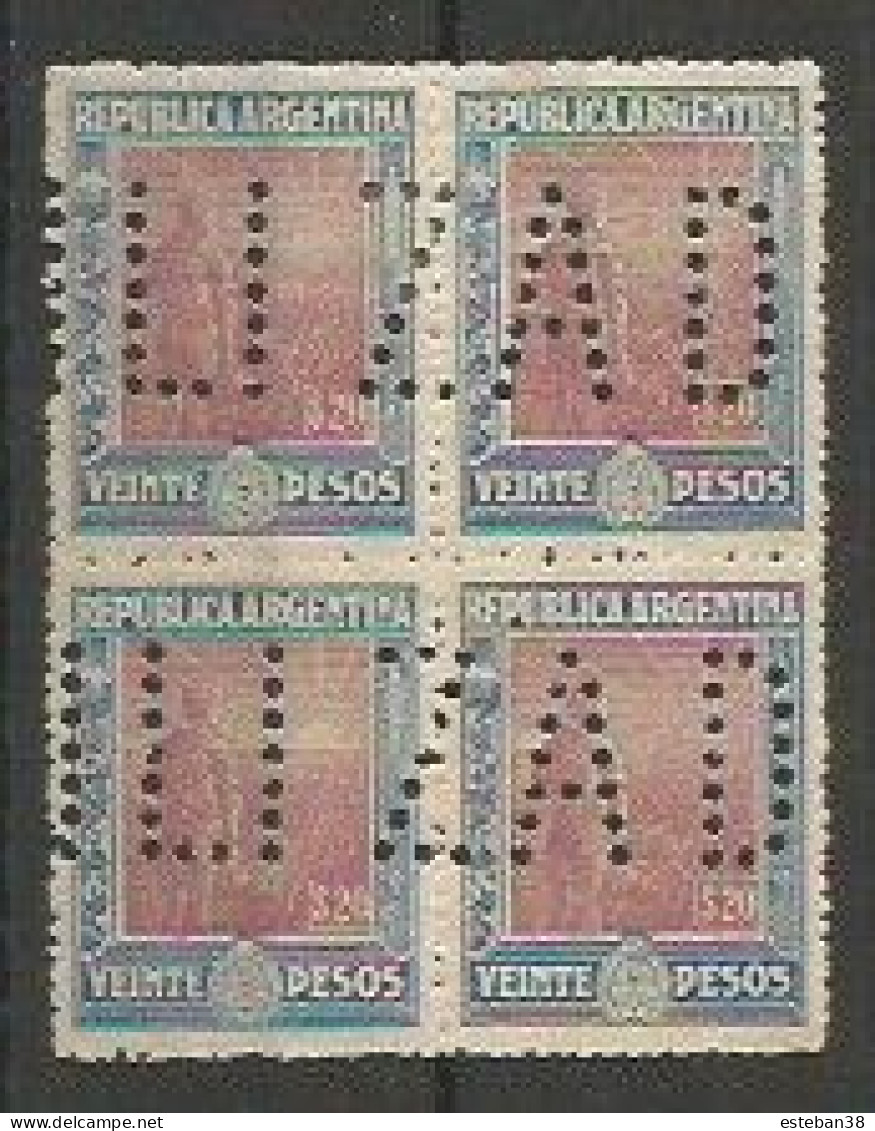 $20 Azul Gris Y Lila Castaño Fil Hex Perf - Unused Stamps