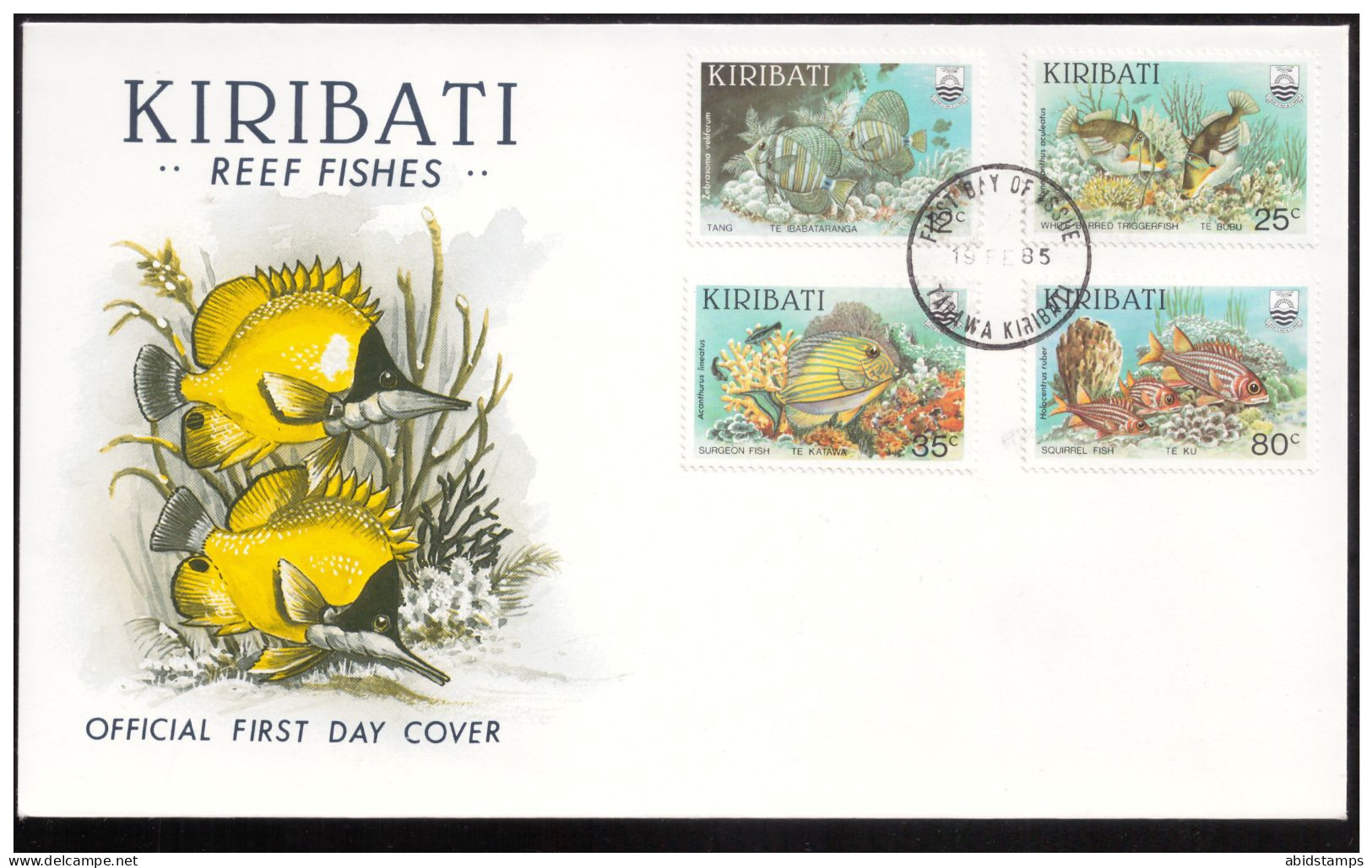 KIRIBATI FDC 1985 FISHES - Kiribati (1979-...)
