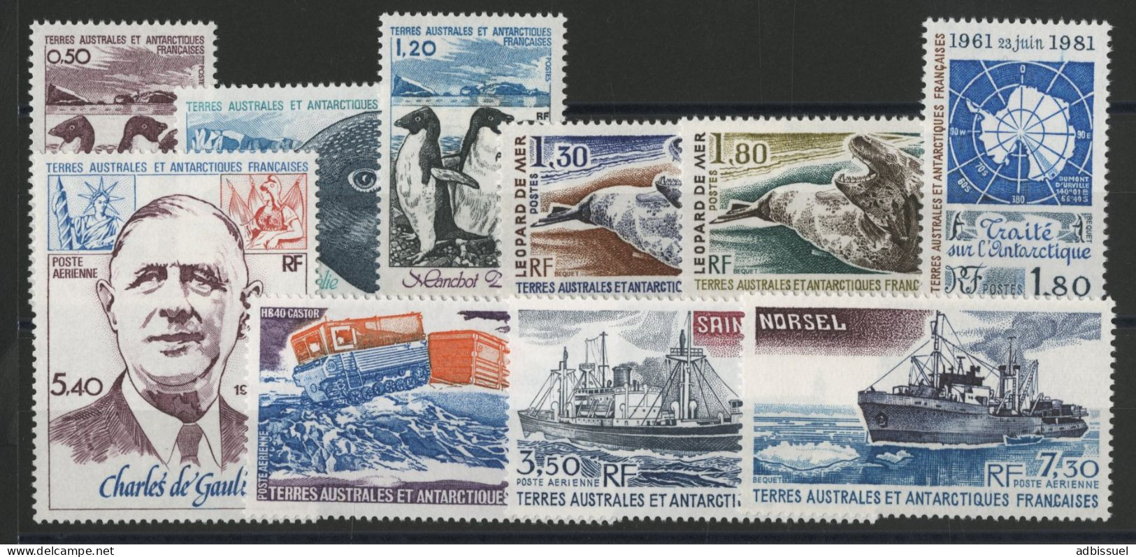 TAAF Année Complète 1980 Cote 40,50 € N° 86 à 91 + PA 61 à 64 Neufs Sans Charnière ** (MNH) Qualité TB - Volledig Jaar