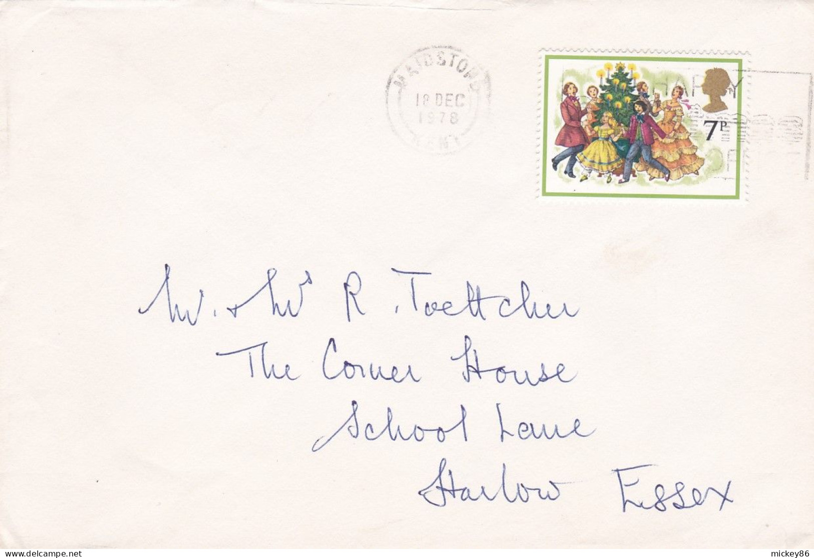 Grande-Bretagne -1978--Lettre De MAIDSTONE Pour HARLOW  (Essex).. Timbre De Noel Seul Sur Lettre ...cachet - Covers & Documents