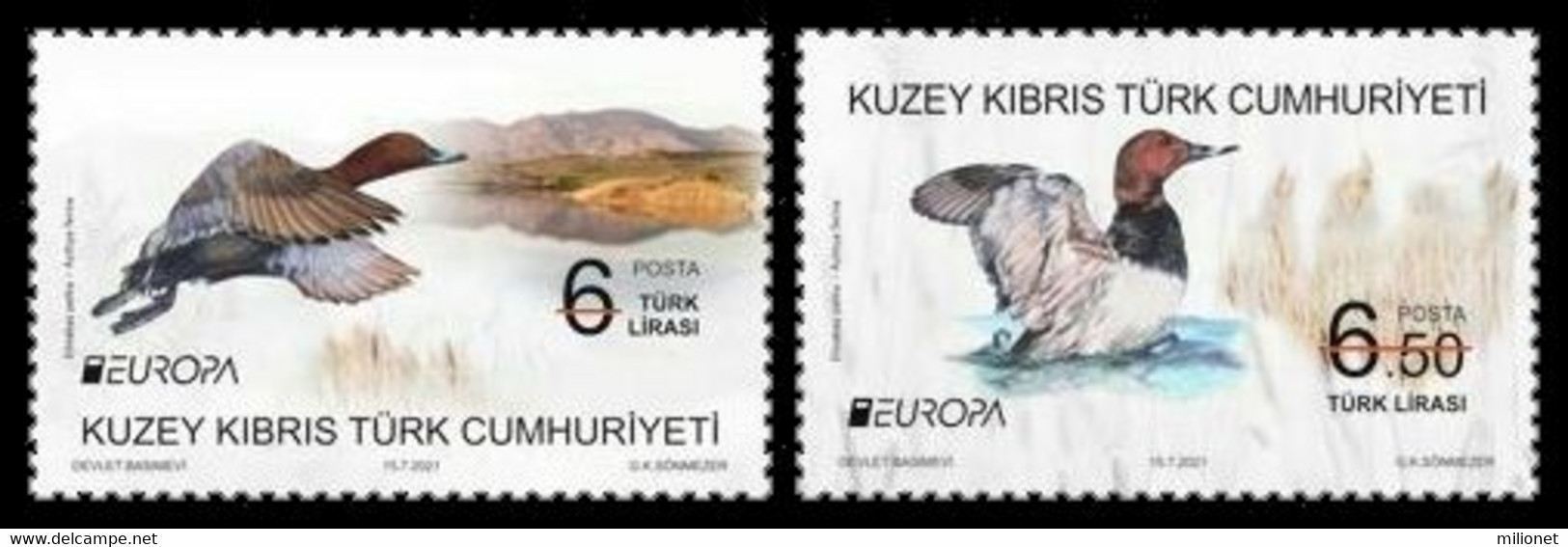 SALE!!! NORTHERN CYPRUS CHIPRE TURCO 2021 EUROPA CEPT Endangered National Wildlife 2 Stamps Set MNH ** - 2021