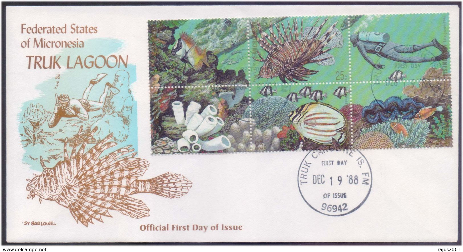 Chuuk / Truk Lagoon, Scuba Diving, Scuba Diver, Marine Life, Fish, Animal Underwater Creature, Micronesia FDC - Immersione