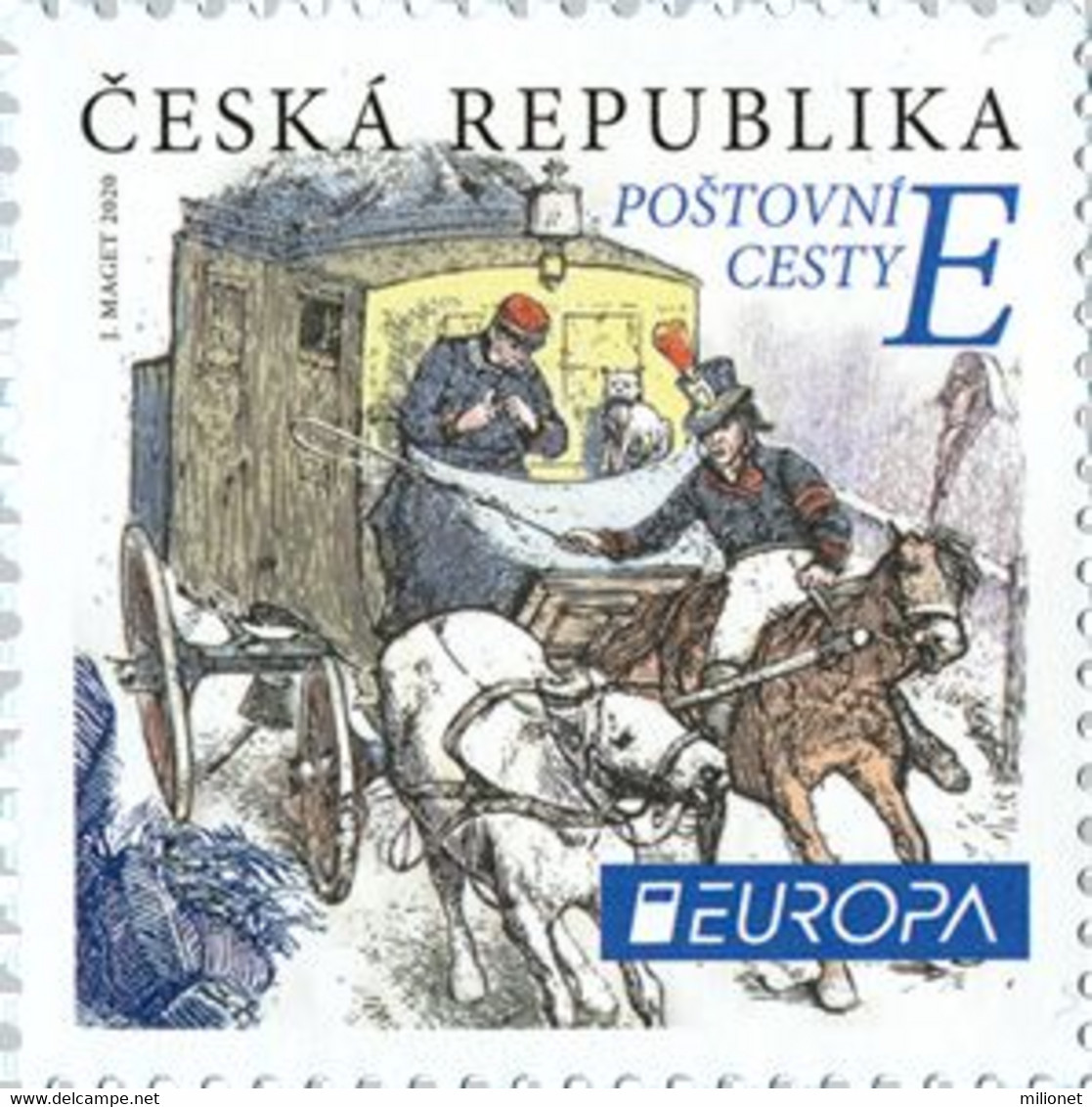 SALE!!! CZECH REPUBLIC REP. CHECA CHEQUIA RÉP. TCHÈQUE TSCHECHISCHE REP. 2020 EUROPA CEPT ANCIENT POSTAL ROUTES Stamp ** - 2020