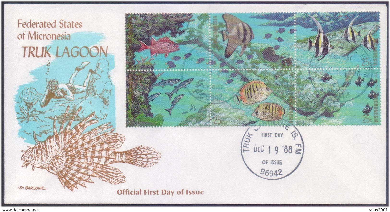 Chuuk Lagoon, Scuba Diving, Scuba Diver, Marine Life, Fish, Animal Underwater Creature, Micronesia FDC - Immersione