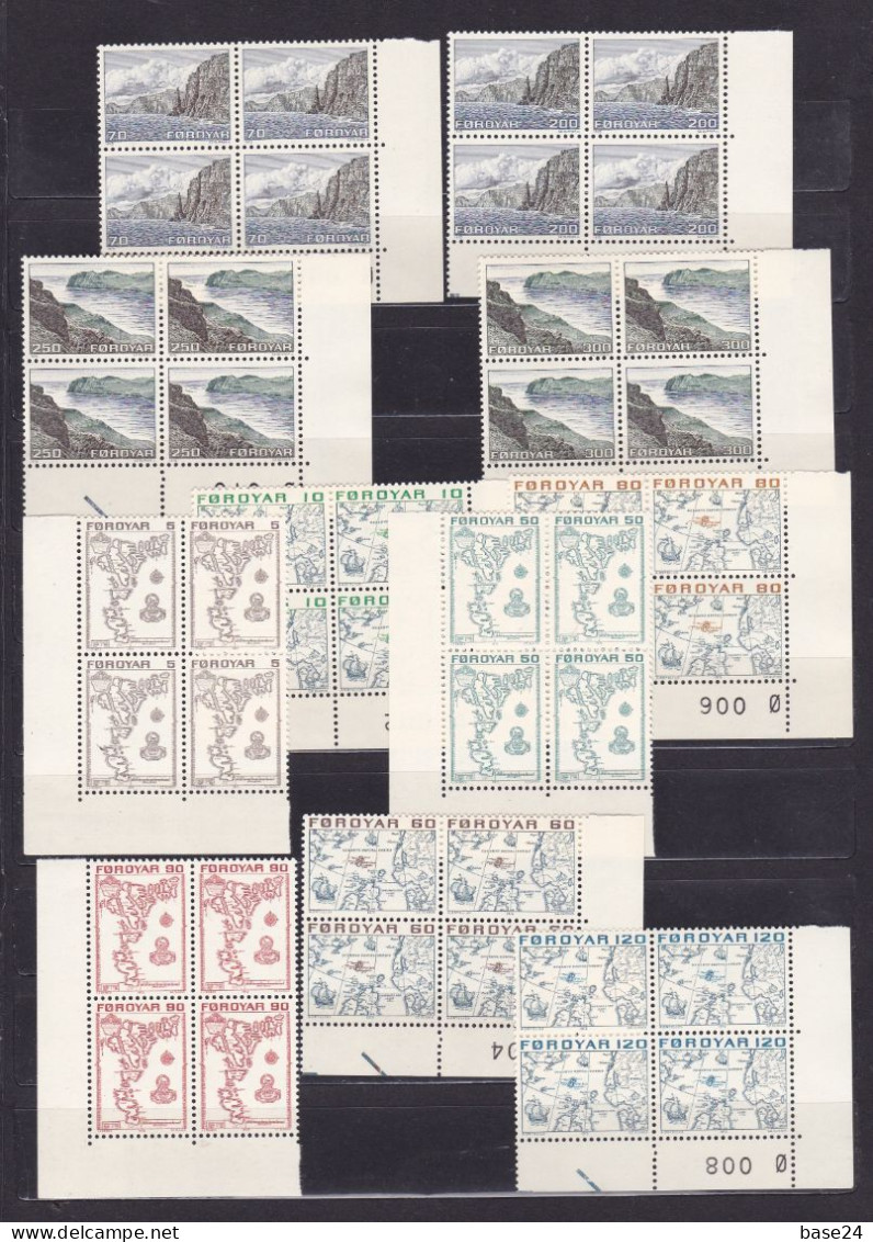 1975 FAROER Faroe Danimarca Denmark ANNATA  4 Serie In Quartina + Libretto MNH** PITTURA, YEAR: Bl.4 + Booklet PAINTING - Full Years