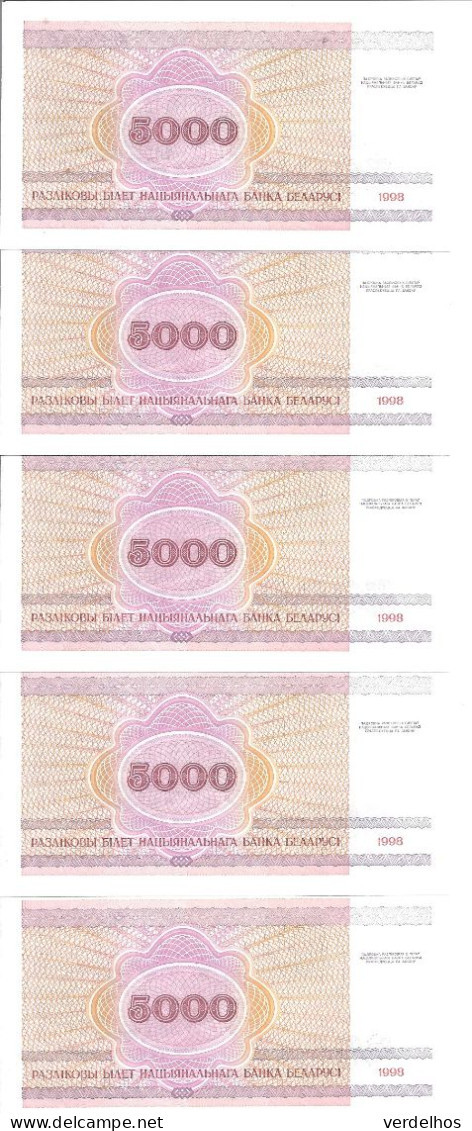 BIELORUSSIE 5000 RUBLEI 1998 UNC P 17 ( 5 Billets ) - Belarus