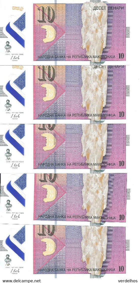 MACEDOINE 10 DENARI 2018 UNC P 25 ( 5 Billets ) - North Macedonia