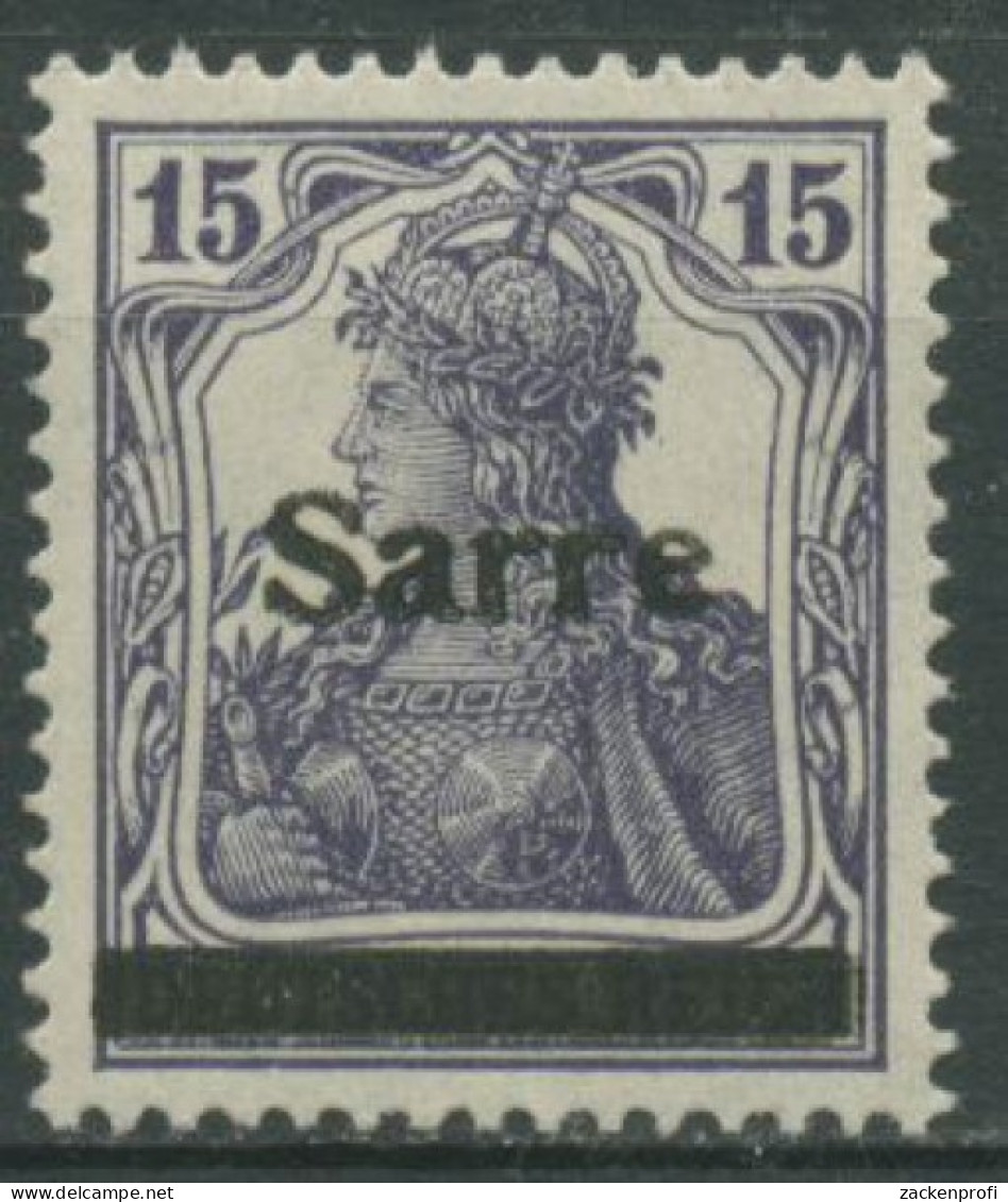 Saargebiet 1920 Germania Mit Aufdruck 7 C I Dunkelblauviolett Postfrisch - Ungebraucht