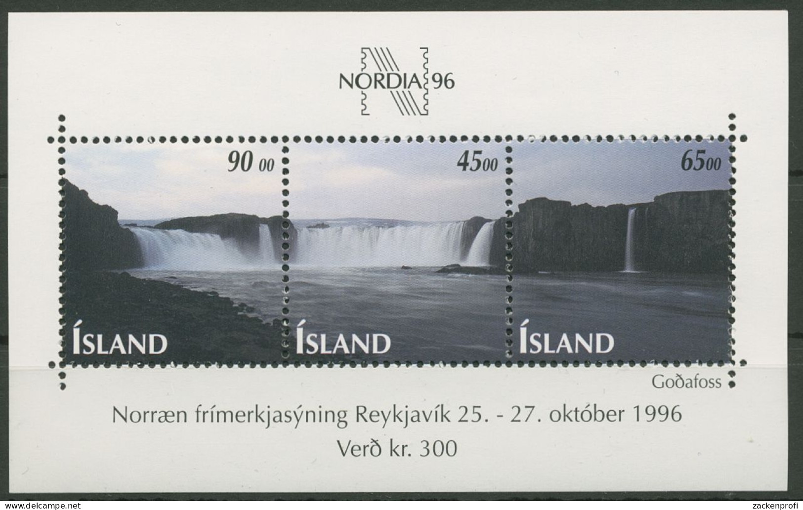 Island 1996 Tag Der Briefmarke NORDIA`96 Postfrisch Block 19 (C90074) - Blocks & Kleinbögen