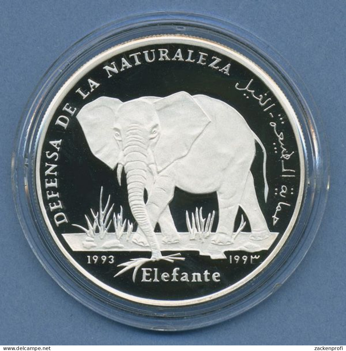 Westsahara 500 Pesetas 1993 Elefant, Silber, KM 11 PP In Kapsel (m4818) - Sahara Occidental