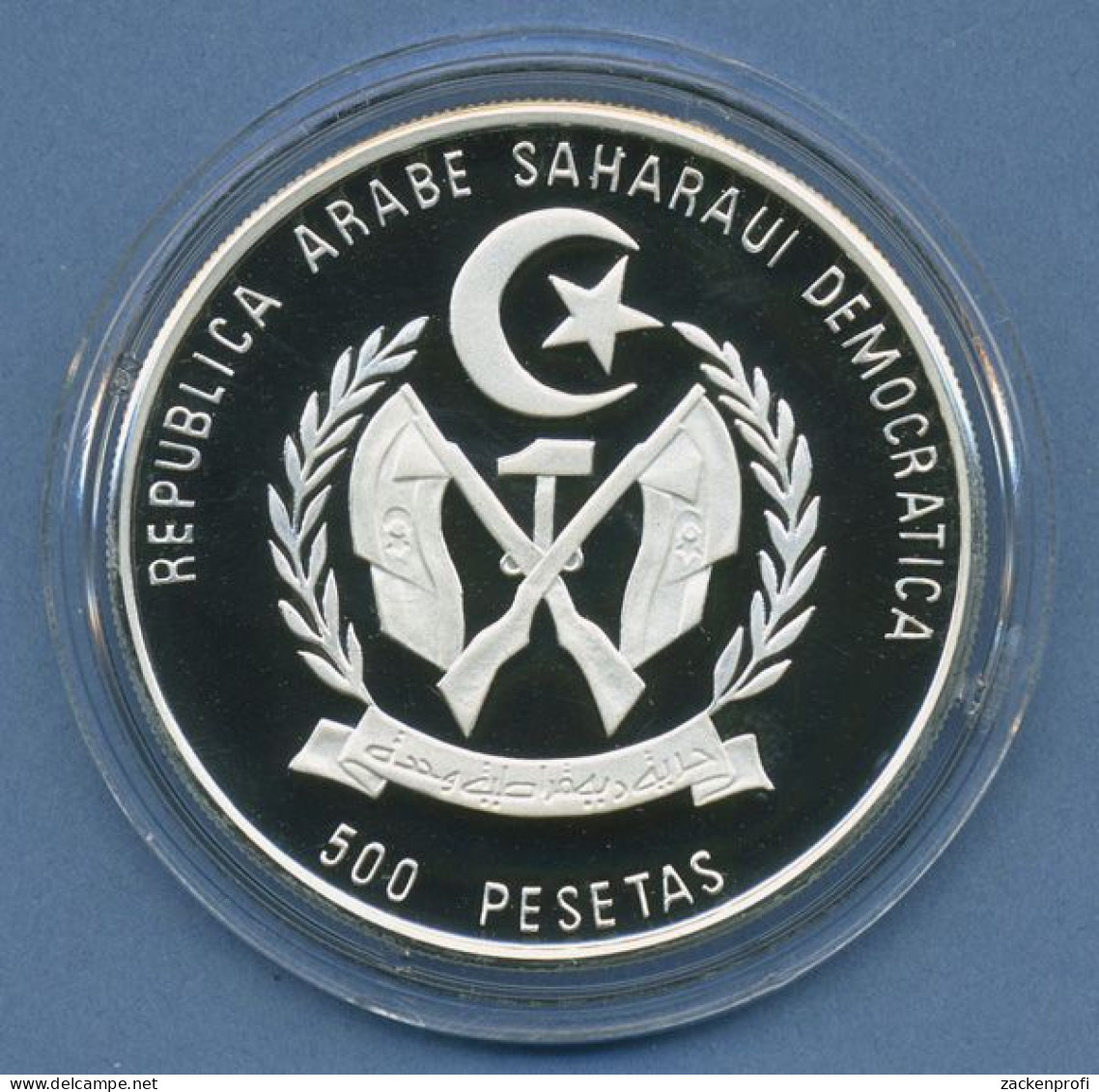 Westsahara 500 Pesetas 1993 Elefant, Silber, KM 11 PP In Kapsel (m4818) - Western Sahara