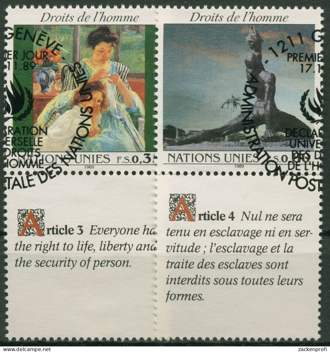 UNO Genf 1989 Erklärung Der Menschenrechte Gemälde 180/81 Zf Gestempelt - Used Stamps