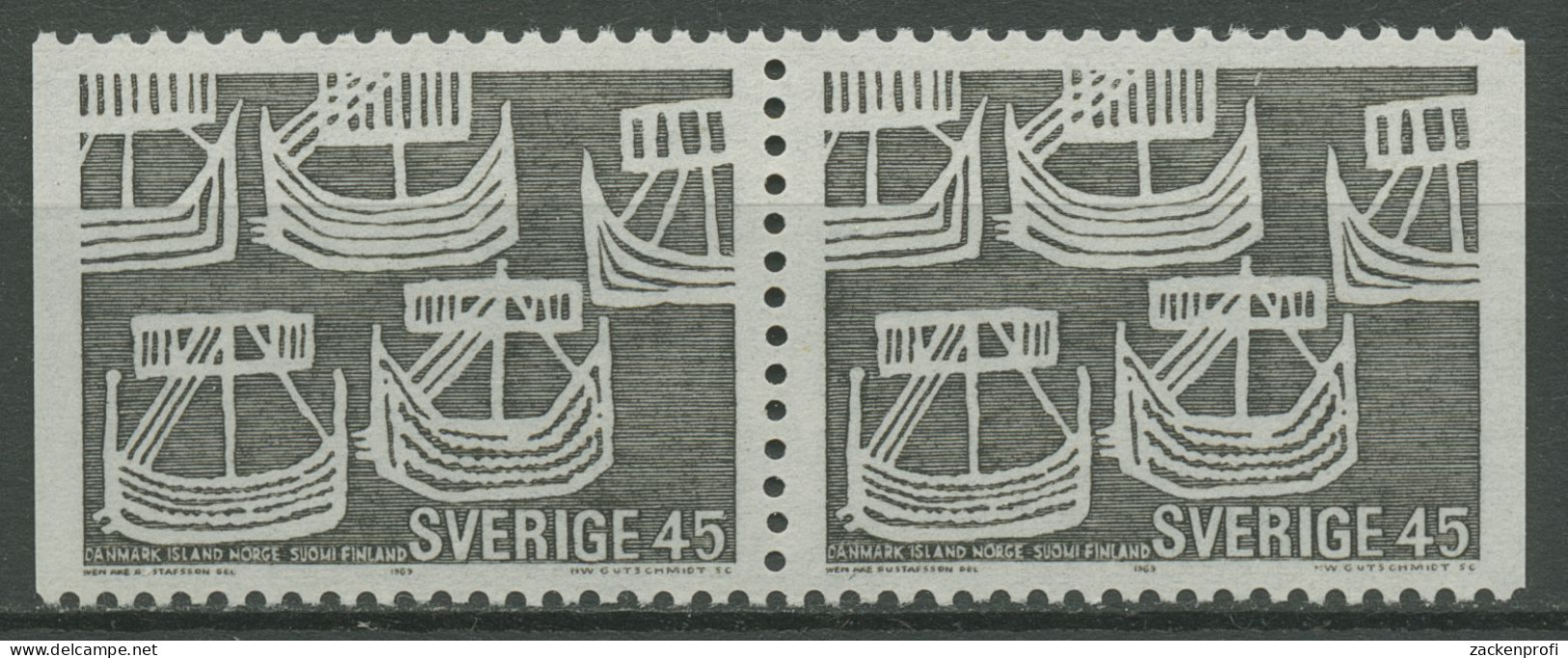 Schweden 1969 NORDEN Postverwaltung Segelboote 629 Dl/Dr Paar Postfrisch - Neufs