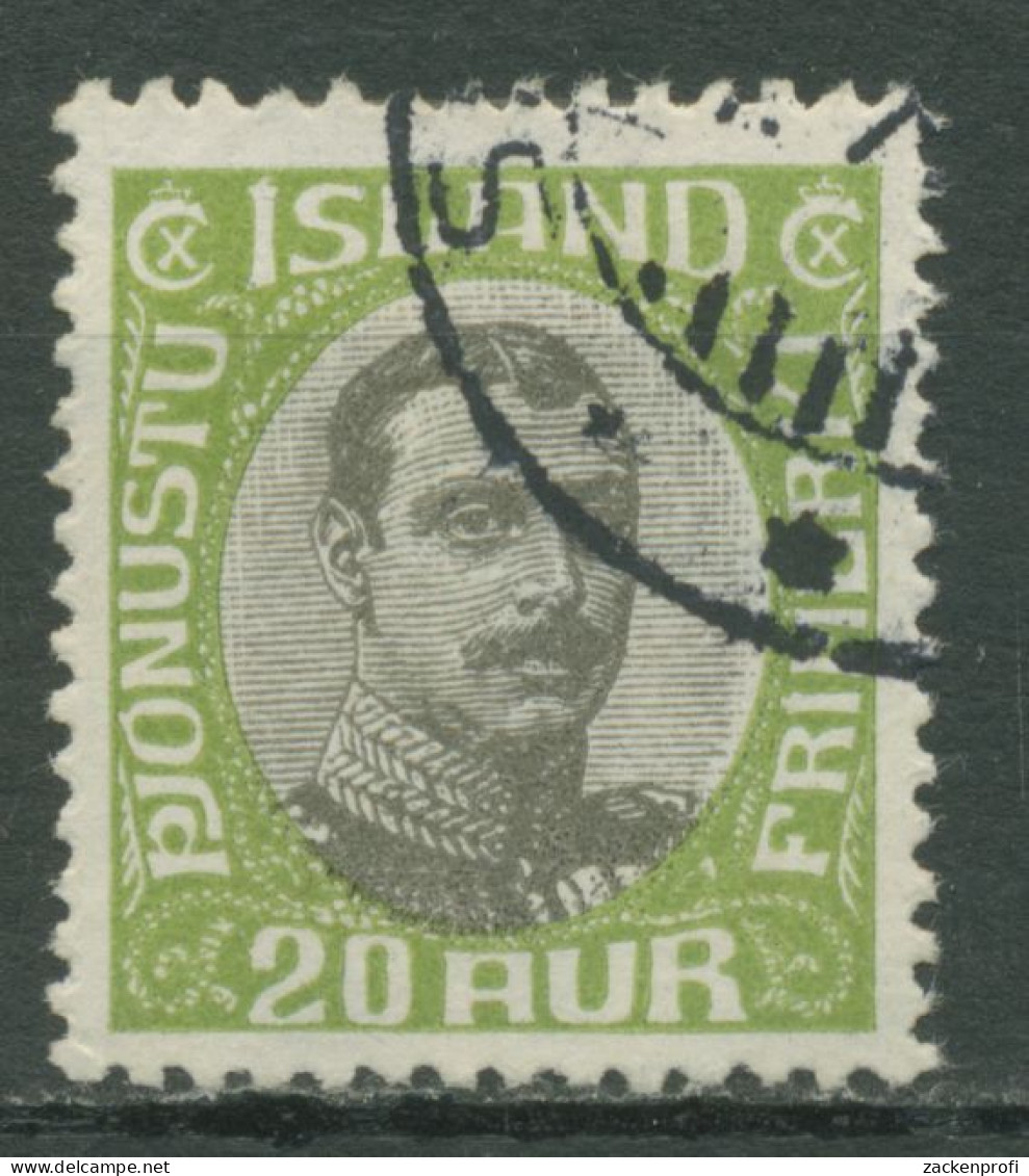 Island 1920 Dienstmarke König Christian X., D 38 Gestempelt - Used Stamps