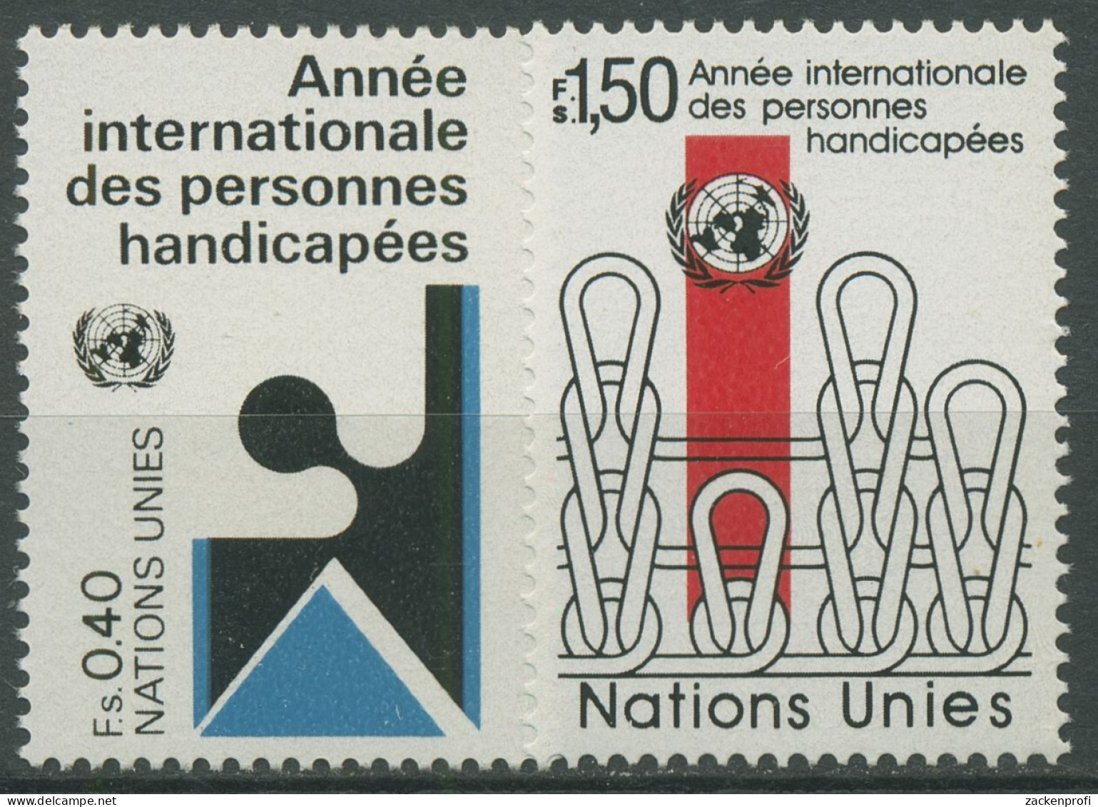 UNO Genf 1981 Jahr Der Behinderten 97/98 Postfrisch - Ungebraucht