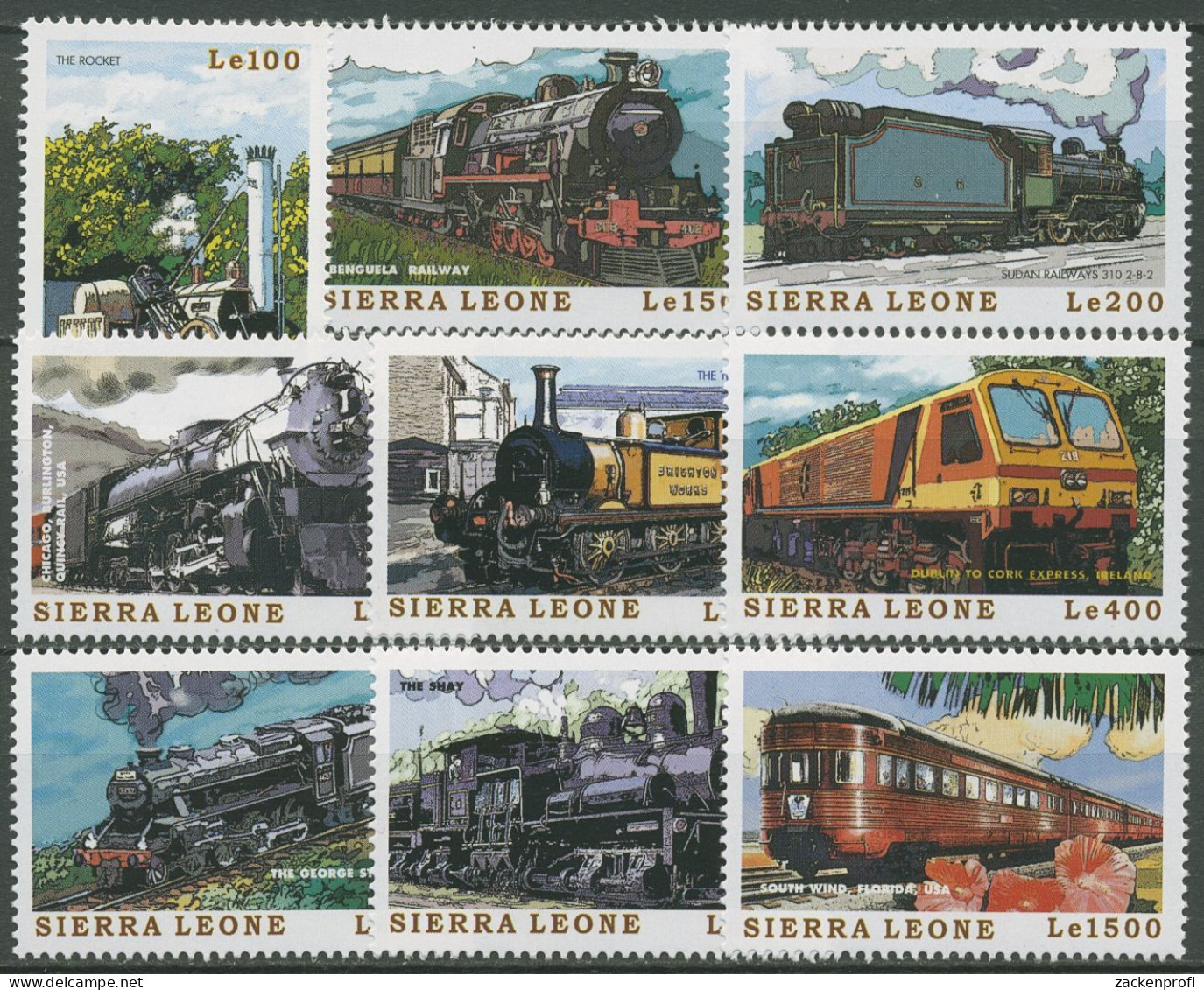 Sierra Leone 1999 Lokomotiven Aus Aller Welt 3249/57 Postfrisch - Sierra Leone (1961-...)
