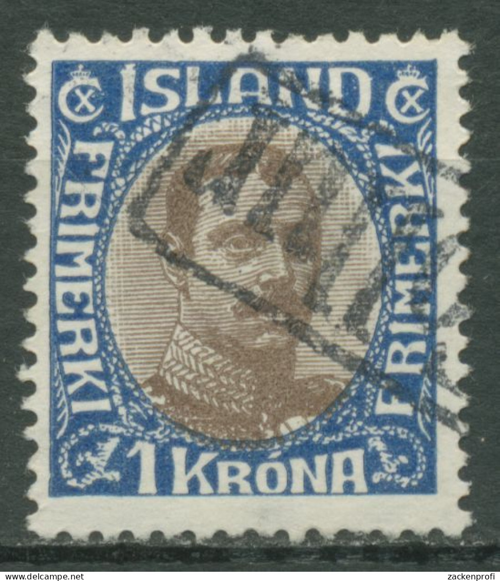 Island 1920 König Christian X. Im Oval 96 Gestempelt - Oblitérés