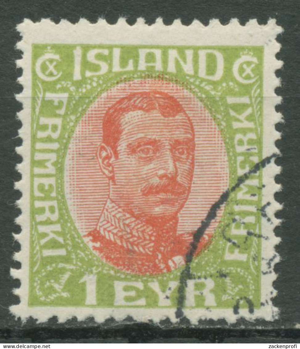 Island 1920 König Christian X. Im Oval 83 Gestempelt - Gebruikt