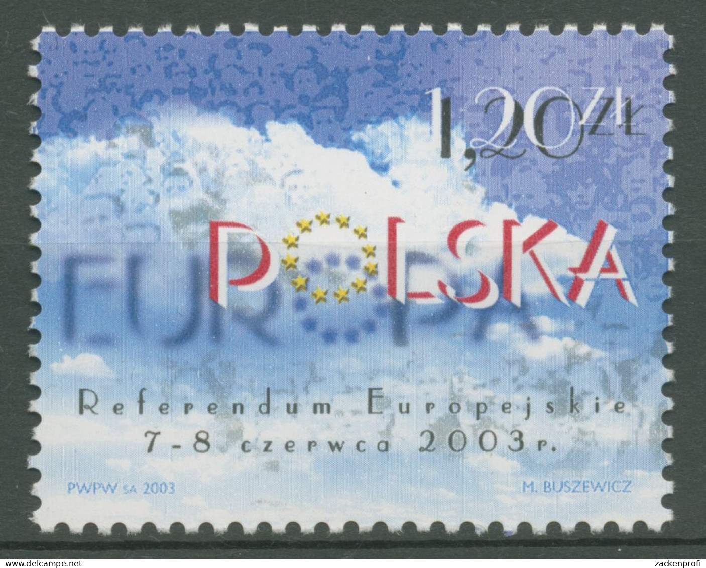 Polen 2003 Aufnahme In Die Europäische Union UN Volksentscheid 4051 Postfrisch - Unused Stamps
