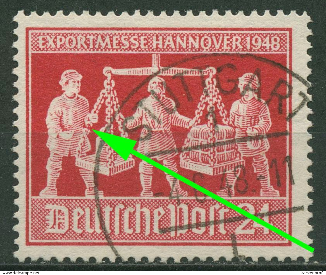 Alliierte Besetzung 1948 Exportmesse Hannover Plattenfehler 969 IV Gestempelt - Used