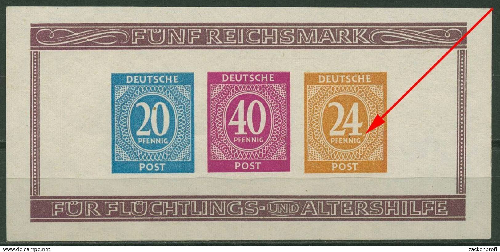 All. Besetzung 1946 Block Mit Plattenfehler Block 12 B I, Ungebraucht Neugummi - Neufs