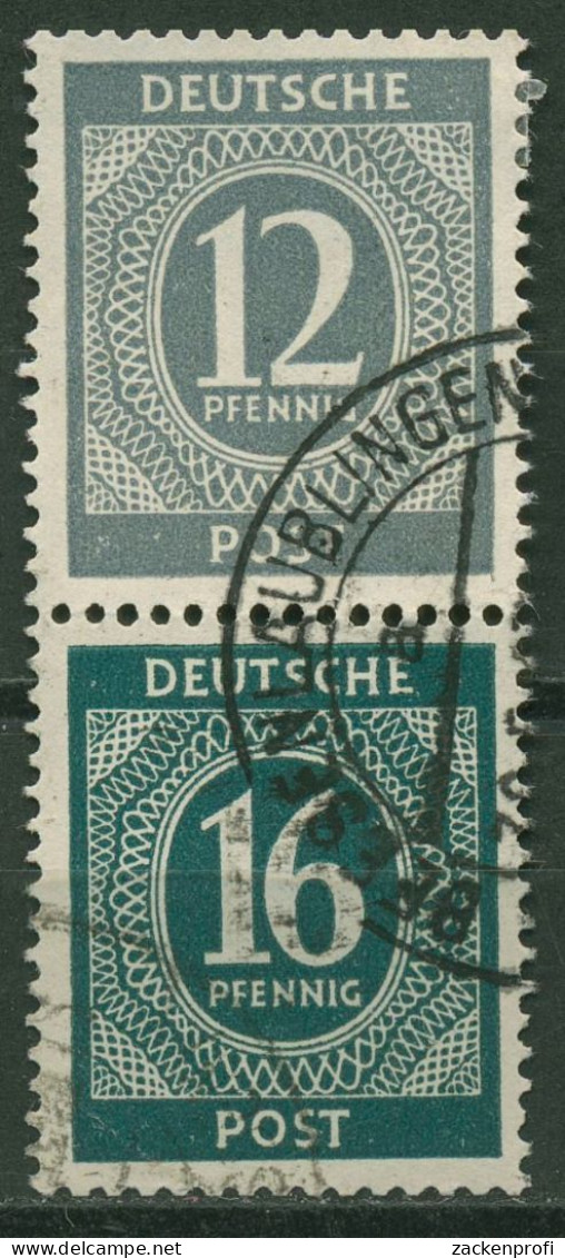 Alliierte Besetzung 1946 Zusammendruck Aus Markenheftchen S 294 Gestempelt - Oblitérés
