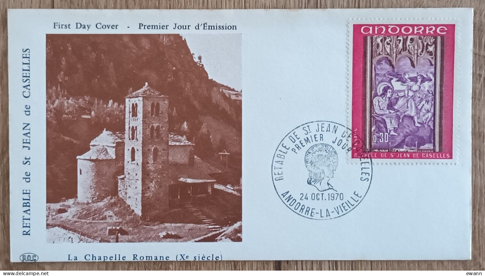 Andorre - FDC 1970 - YT N°206 - Retable De La Chapelle De Saint Jean De Caselles - FDC