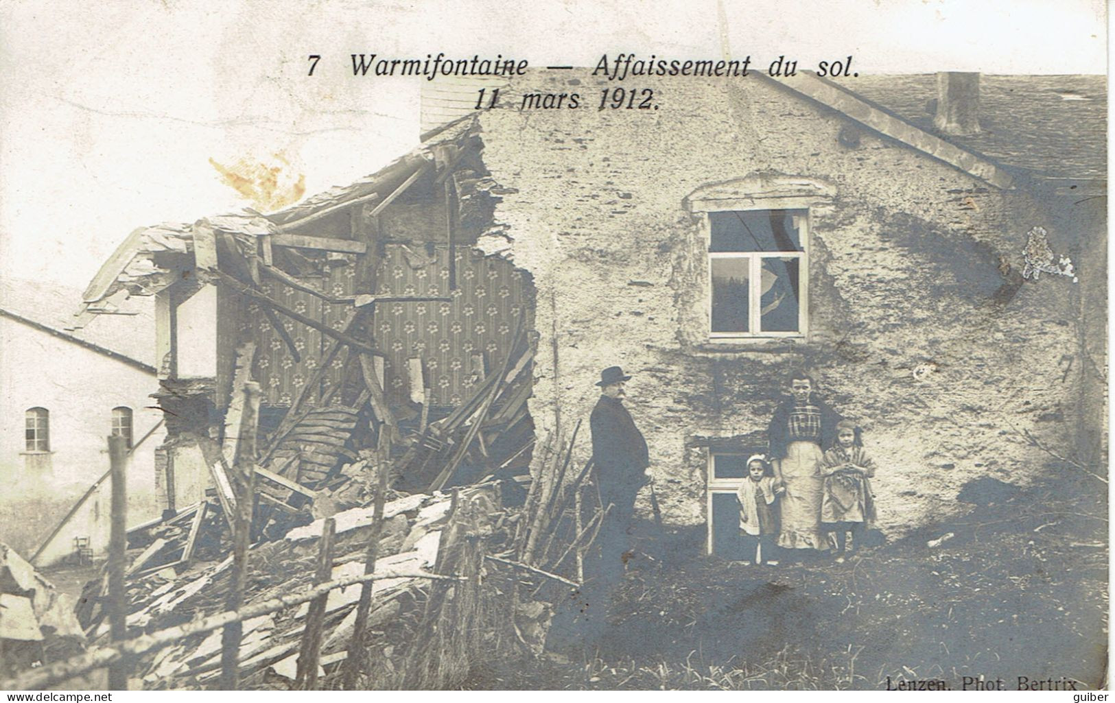 Warmifontaine Affaissement Du Sol 11 Mars 1912 N°7 Carte Photo Lenzen  - Neufchateau