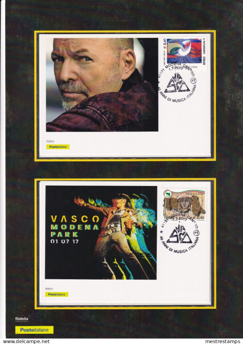 Concerto VASCO ROSSI Modena Park 2017 Set 2 Cartoline Filateliche - Presentation Packs