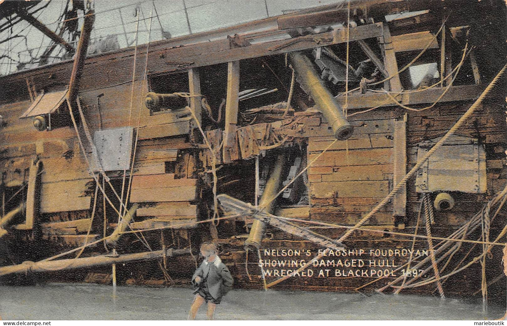 Blackpool – Nelson's Flagship Foudroyant – Damaged Hull – 1897 - Blackpool