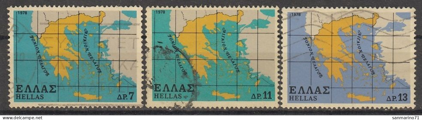 GREECE 1344-1346,used,falc Hinged - Used Stamps