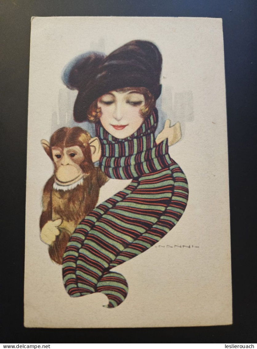 CPA Illustrateur - NANNI - Femme Au Singe - Nanni