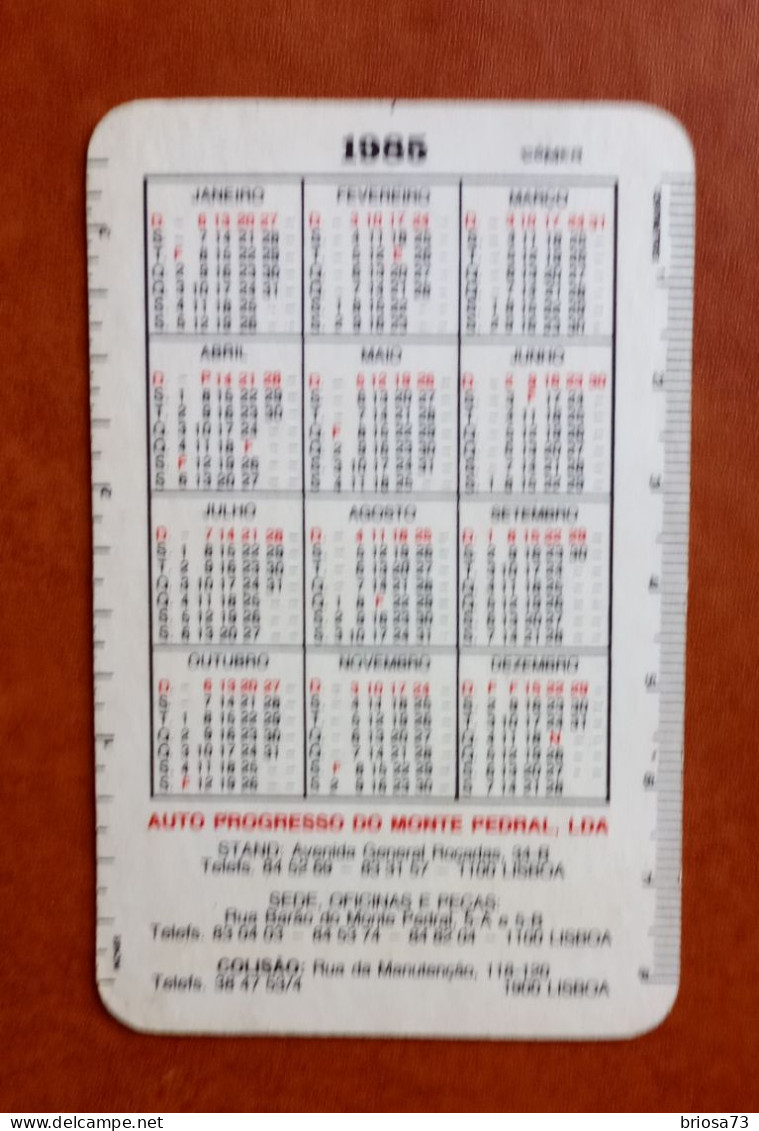 Calendrier De Poche, Renault 1985 - Petit Format : 1981-90