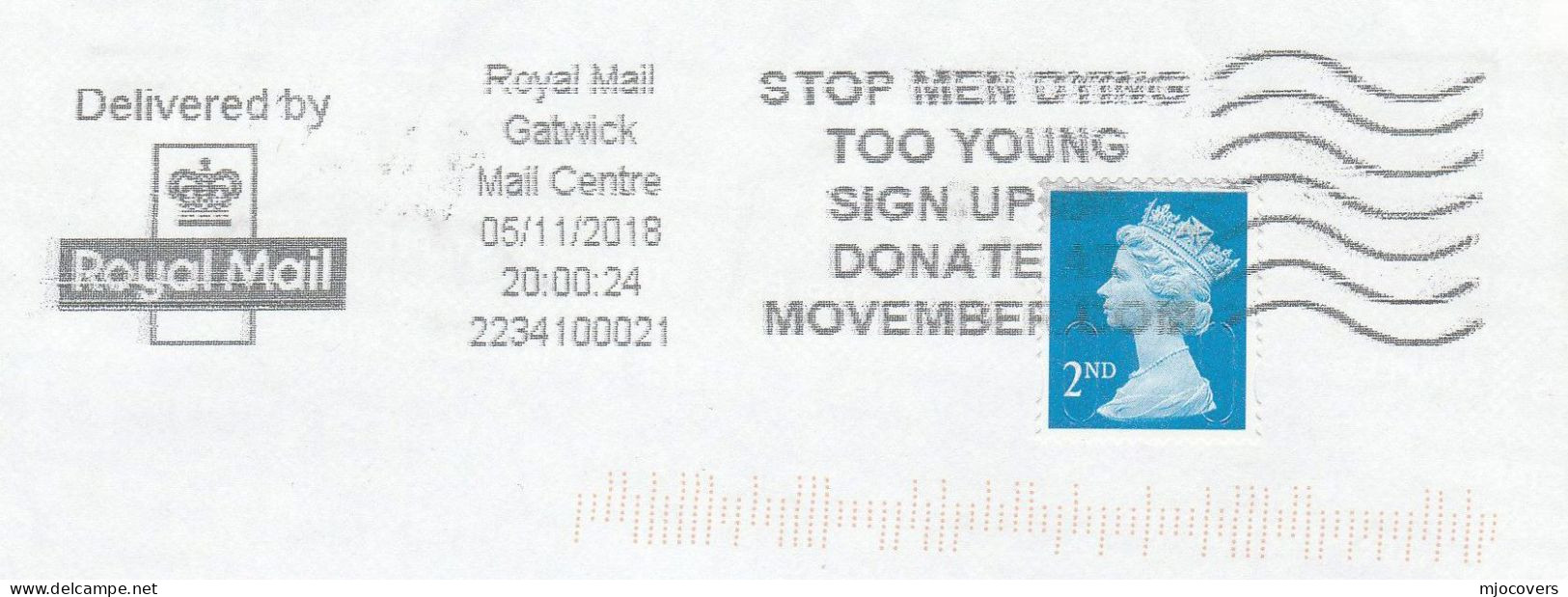 HEALTH 2024  Cover STOP MEN DYING Gatwick SLOGAN GB Stamps Medicine - Medicine