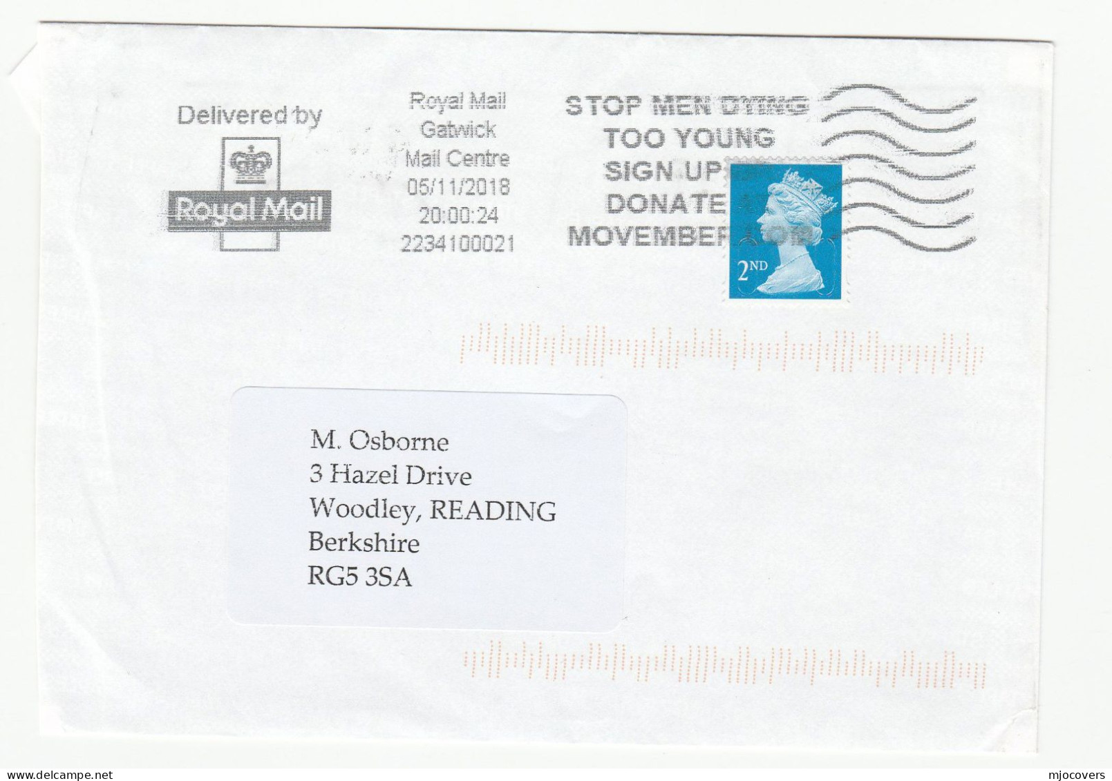 HEALTH 2024  Cover STOP MEN DYING Gatwick SLOGAN GB Stamps Medicine - Medicine