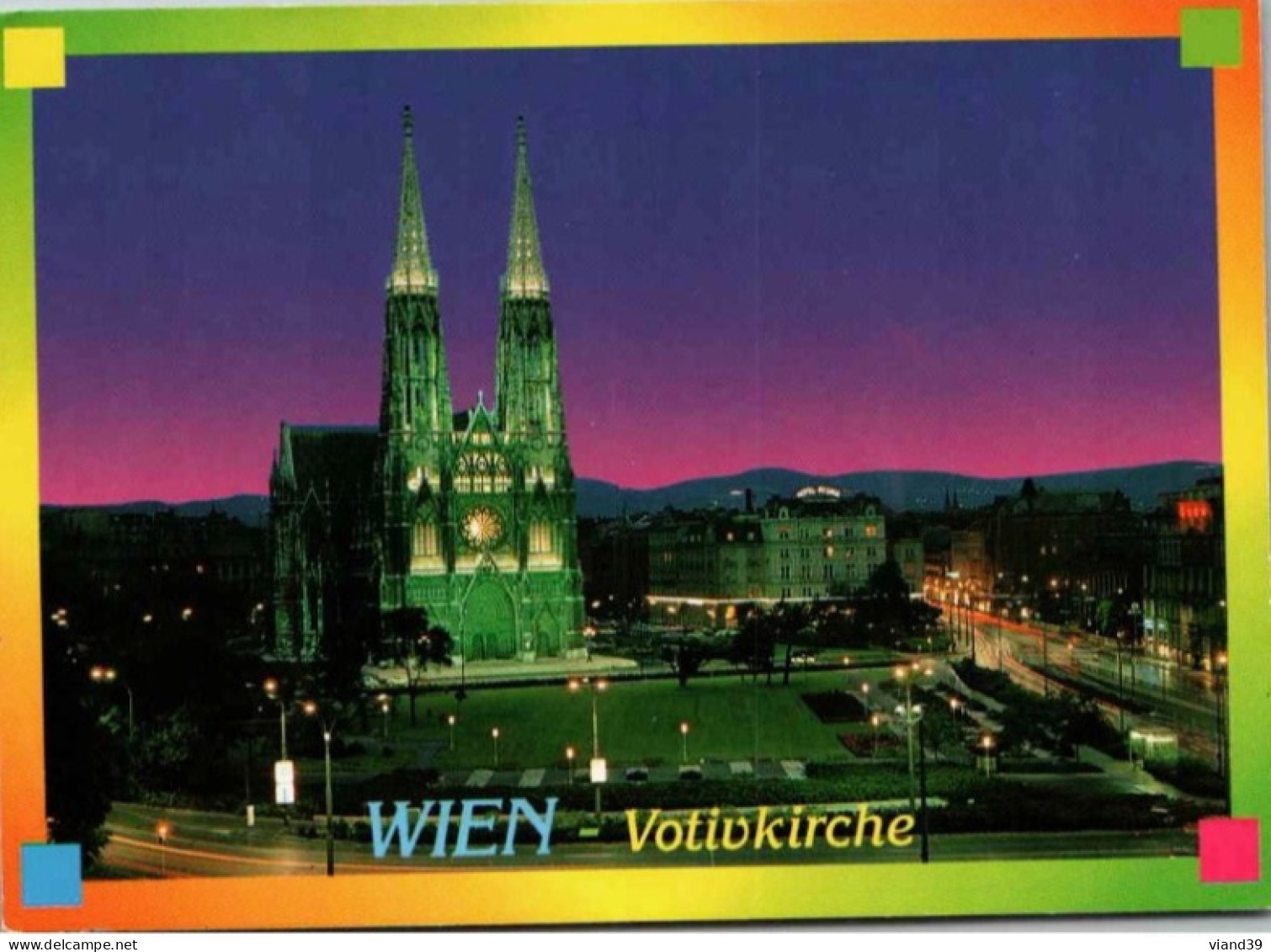 VIENNE. -  Votivkirche. ,  Eglise Votive   -  Cachet Poste. 1992 - Églises