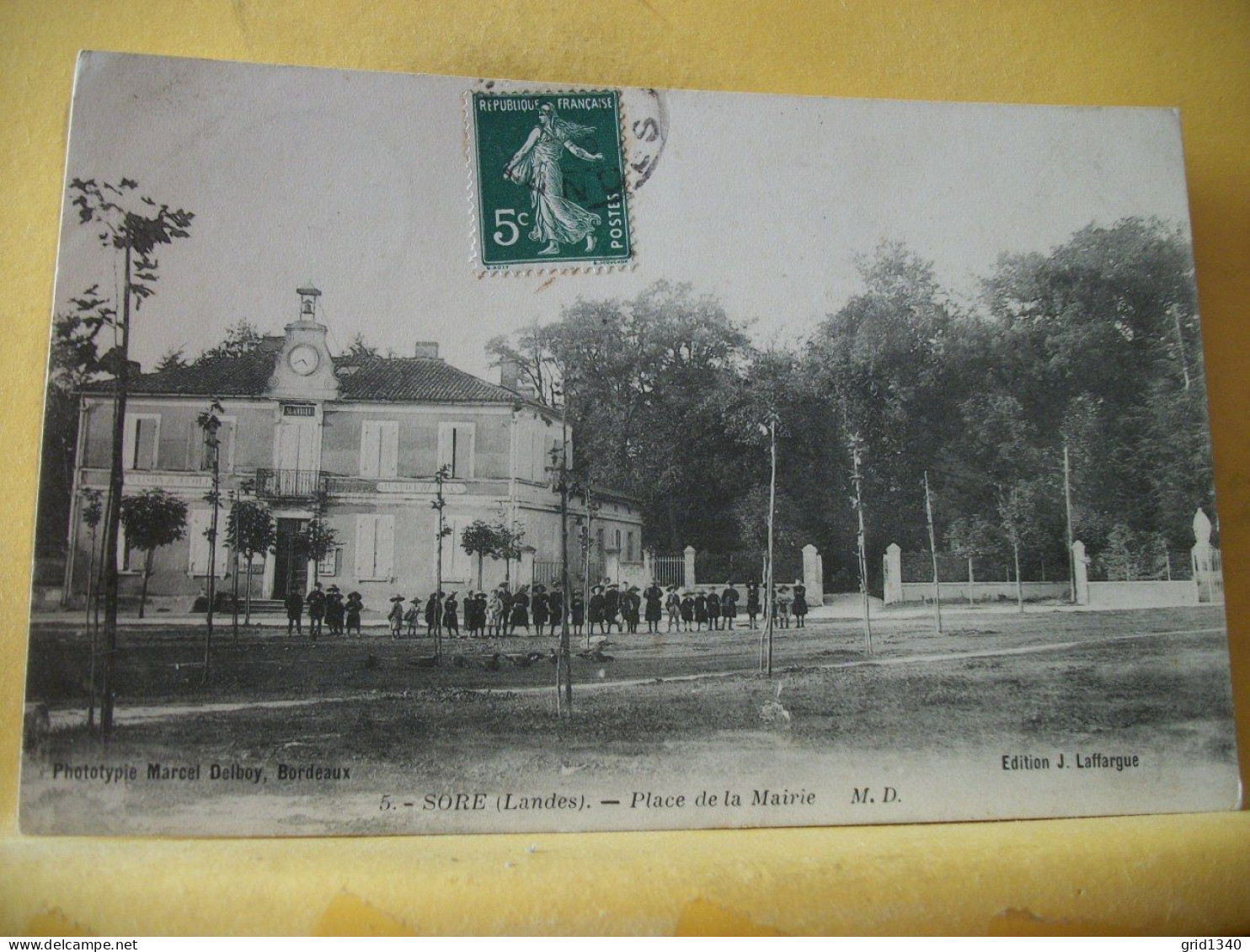 40 2991 CPA 1909 - VUE N° 1 - 40 SORE - PLACE DE LA MAIRIE - BELLE ANIMATION - Sore