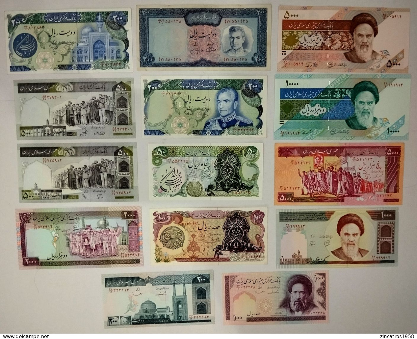 Super Lot / Collection / Iran Persia 14 Banknotes From Pahlavi To Modern Issues + Top Price +++ - Iran